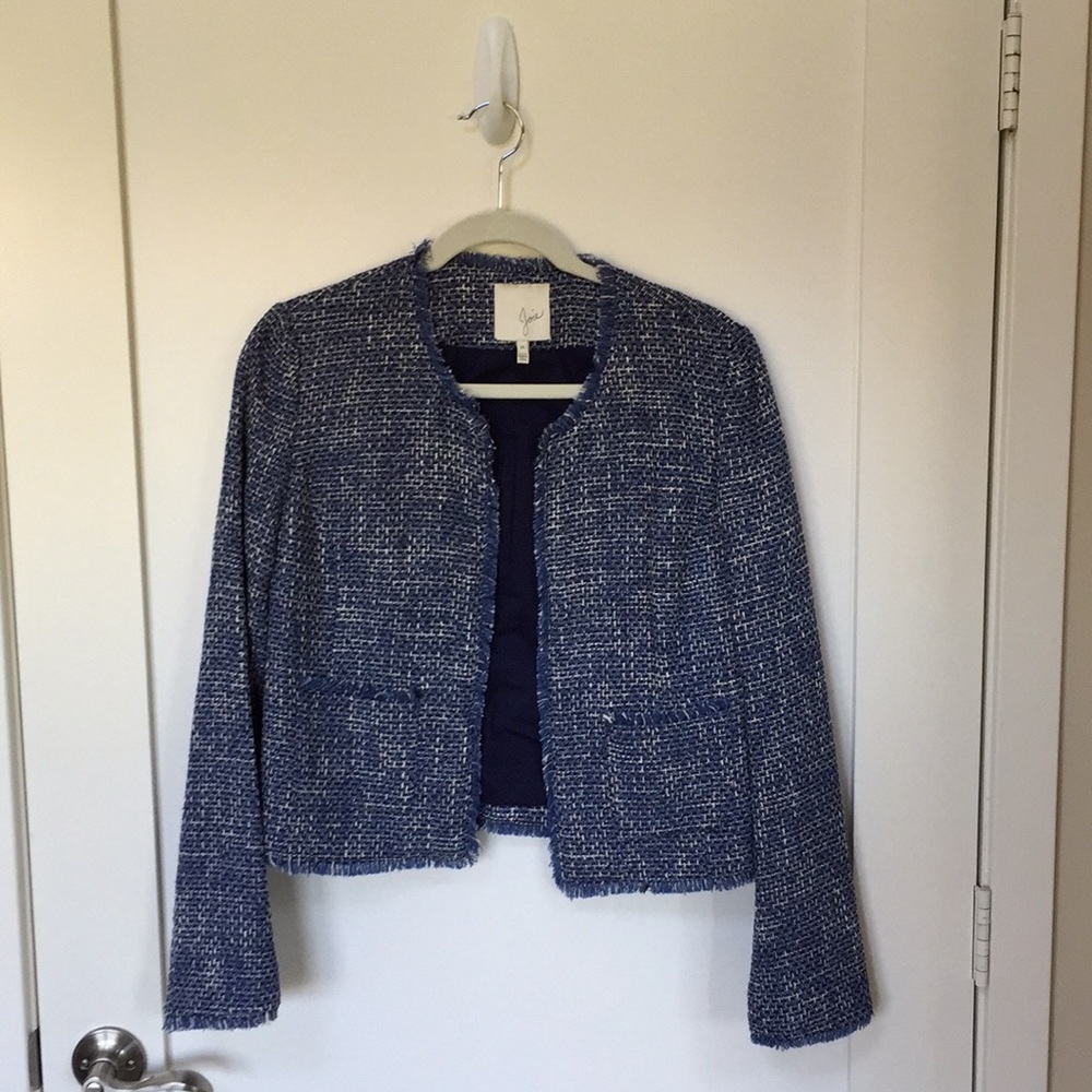 Joie Blue Tweed Jacket Size M